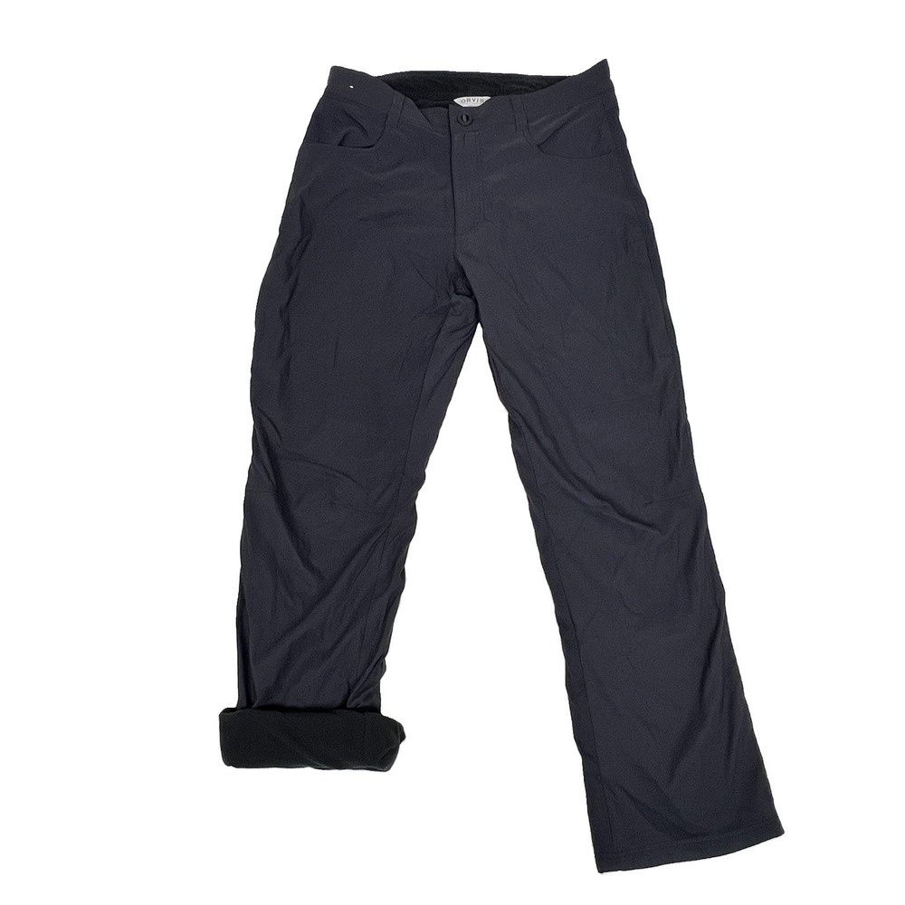 Orvis Fleece Lined Tech Pants Men's 32x30 Black Outdoor Hiking